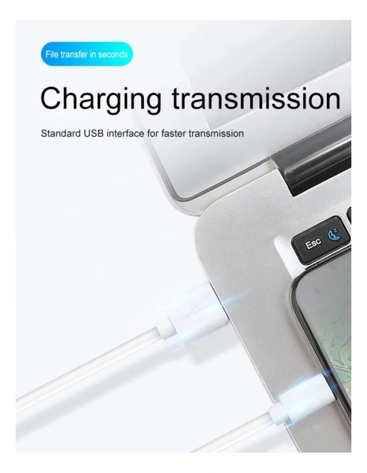 Voctus Lighting Cable with Support Data Transfer 2m 3pcs Per Pack in White image 2