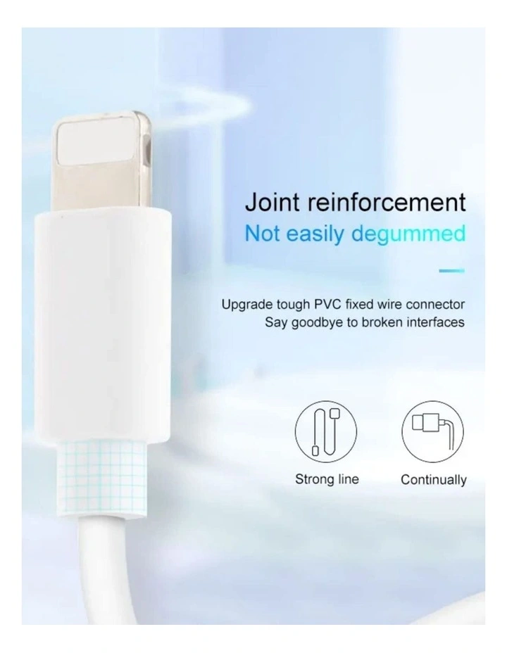 Voctus Lighting Cable with Support Data Transfer 2m 3pcs Per Pack in White image 4