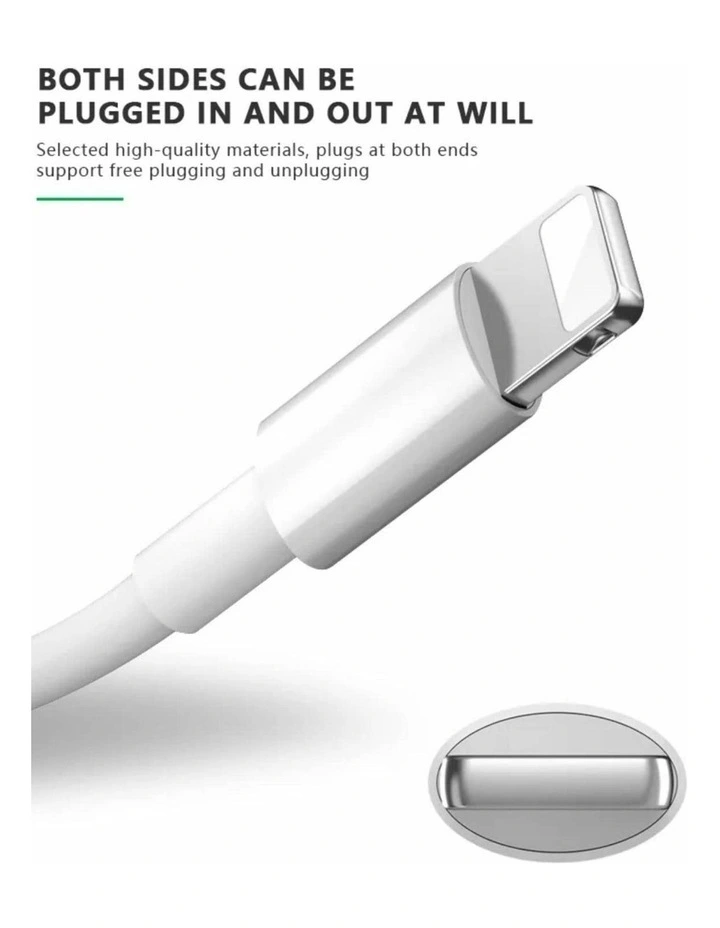 Voctus Lighting Cable with Support Data Transfer 2m 3pcs Per Pack in White image 6