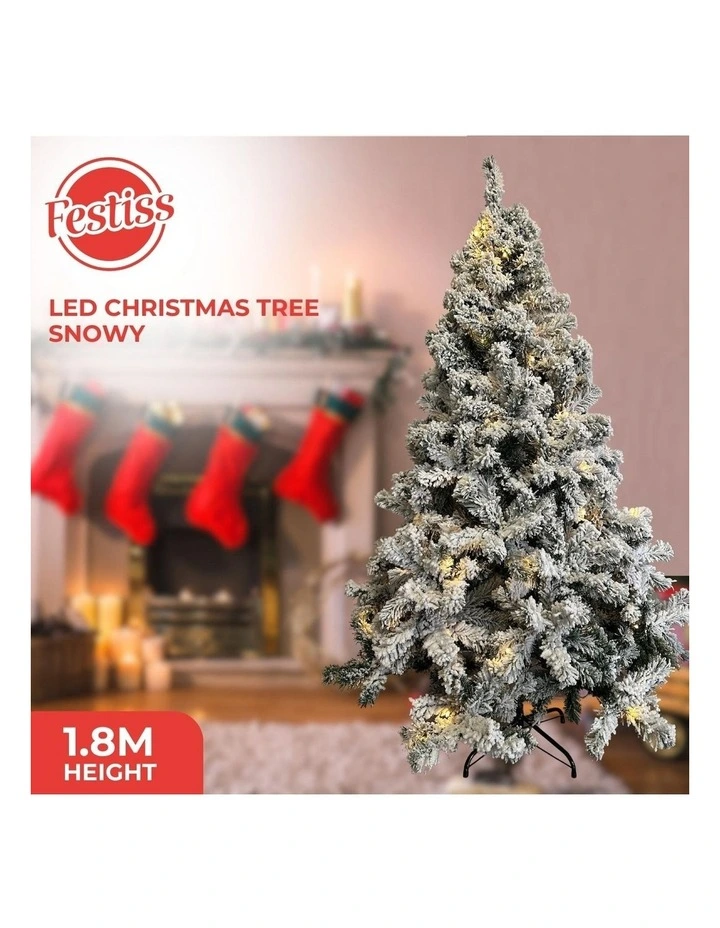FESTISS Christmas Tree With 250 LED Lights 1.8m In Snowy MYER
