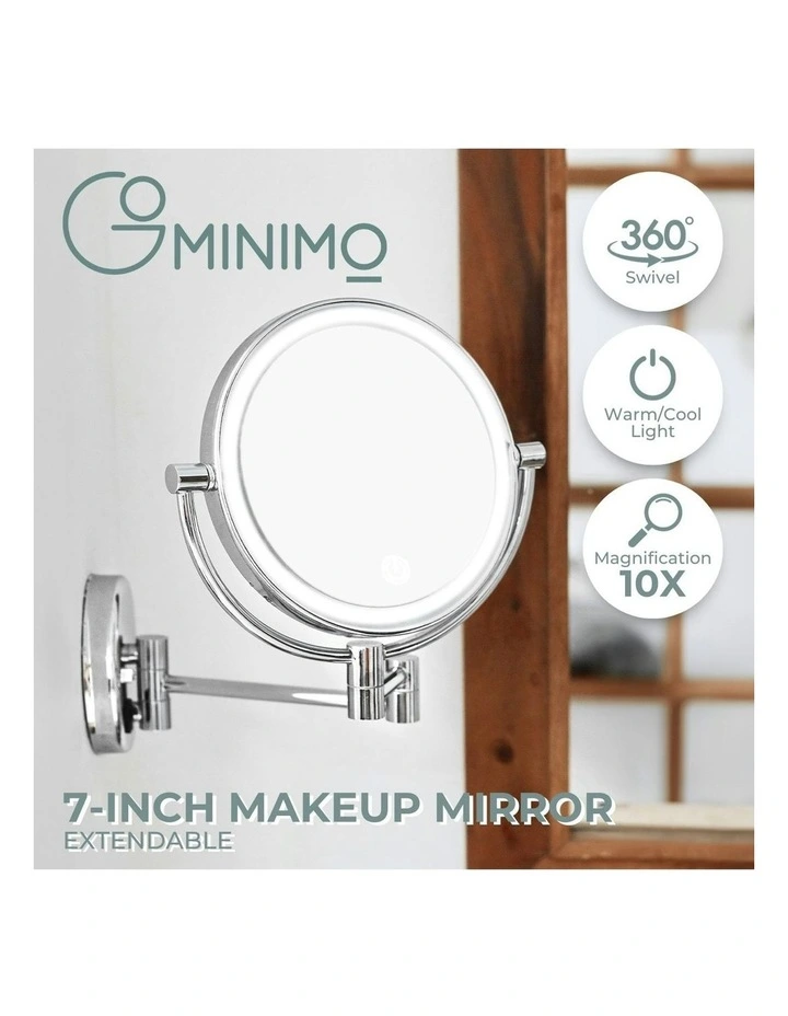 GOMINIMO 7 Inch DoubleSided LED Makeup Vanity Mirror In Silver MYER