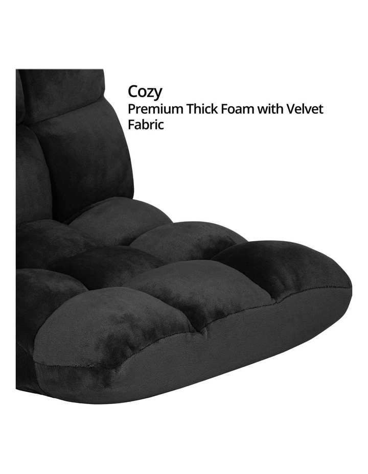 Ekkio Adjustable Floor Chair Lounge Sofa Bed Recliner In Black MYER