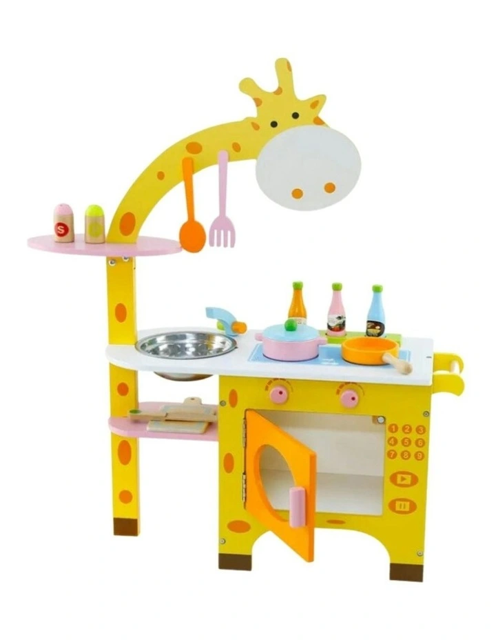 Ekkio Wooden Giraffe Shape Kitchen Playset MYER