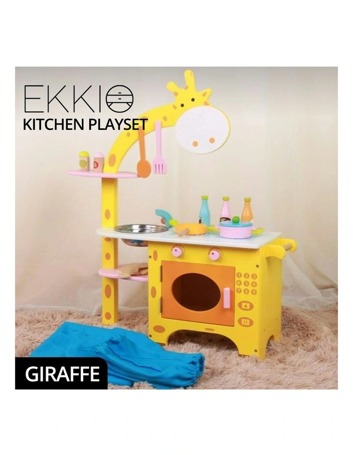 Ekkio Wooden Giraffe Shape Kitchen Playset MYER