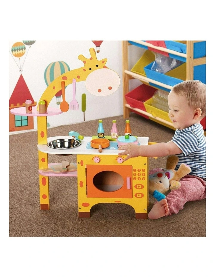 Ekkio Wooden Giraffe Shape Kitchen Playset MYER