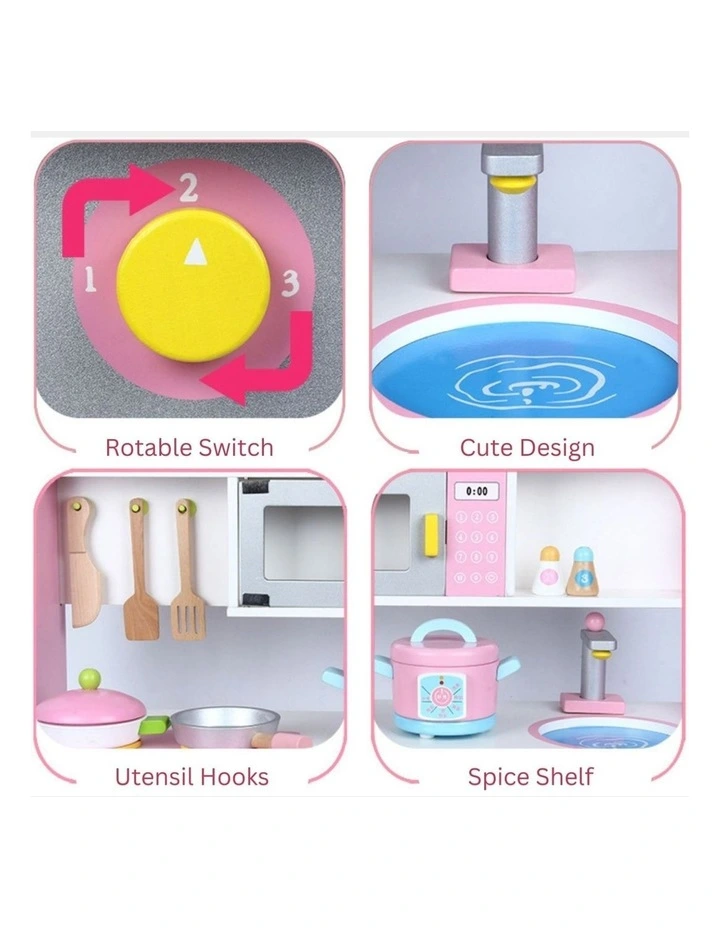 Ekkio Assorted Highquality MDF Board Wooden Kitchen Playset MYER