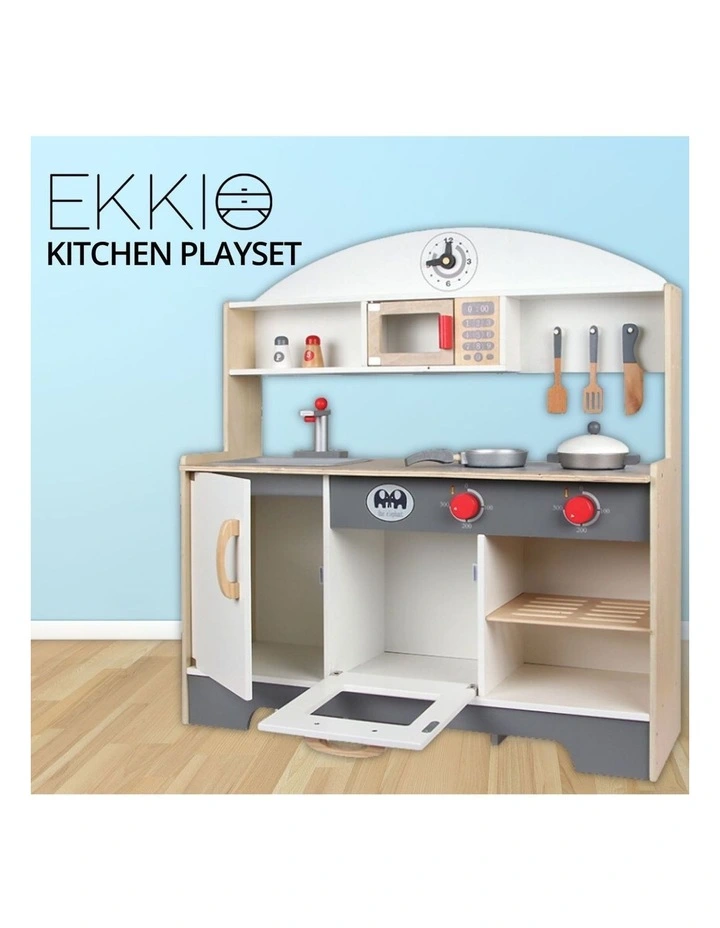 Ekkio Sturdy Construction Wooden Kitchen Playset (Minimalist) MYER