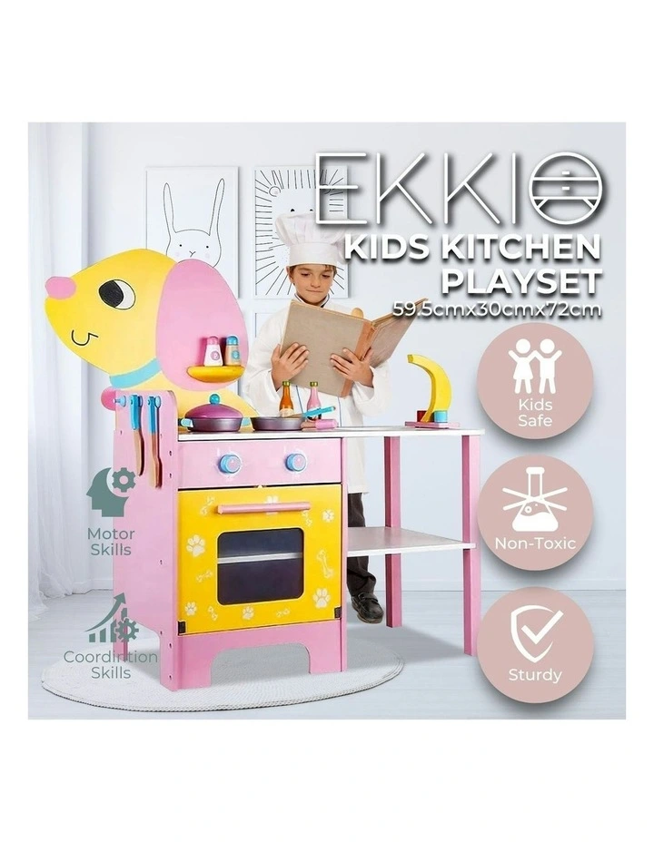 Ekkio Highquality Wooden MDF Board Kitchen Playset (Puppy Shape Kitchen Set) MYER
