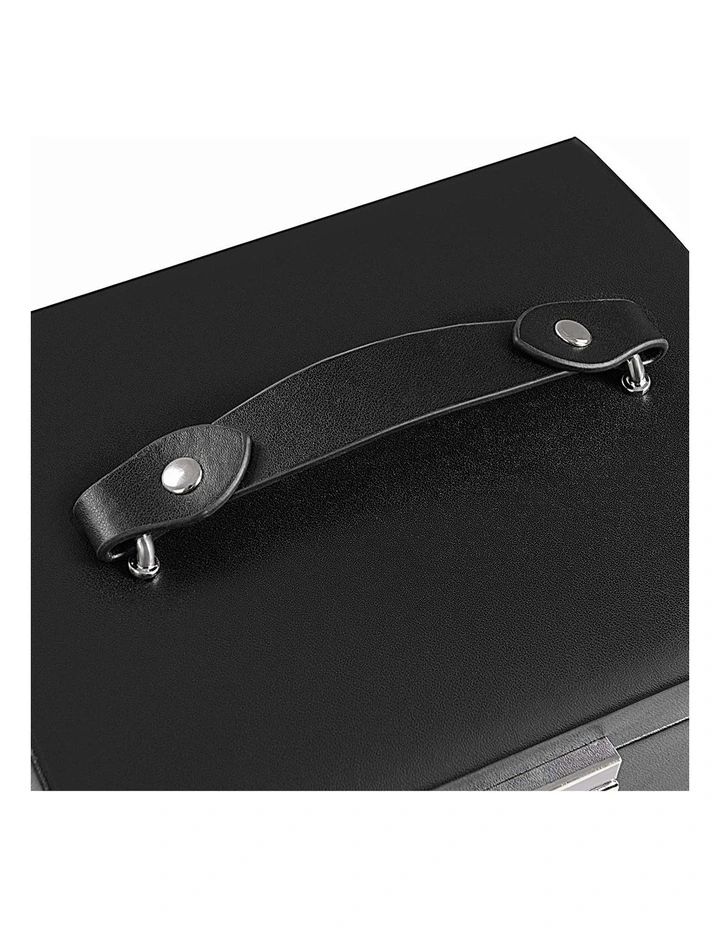 Songmics Lockable Jewellery Box Case With 2 Drawers And Mirror in Black