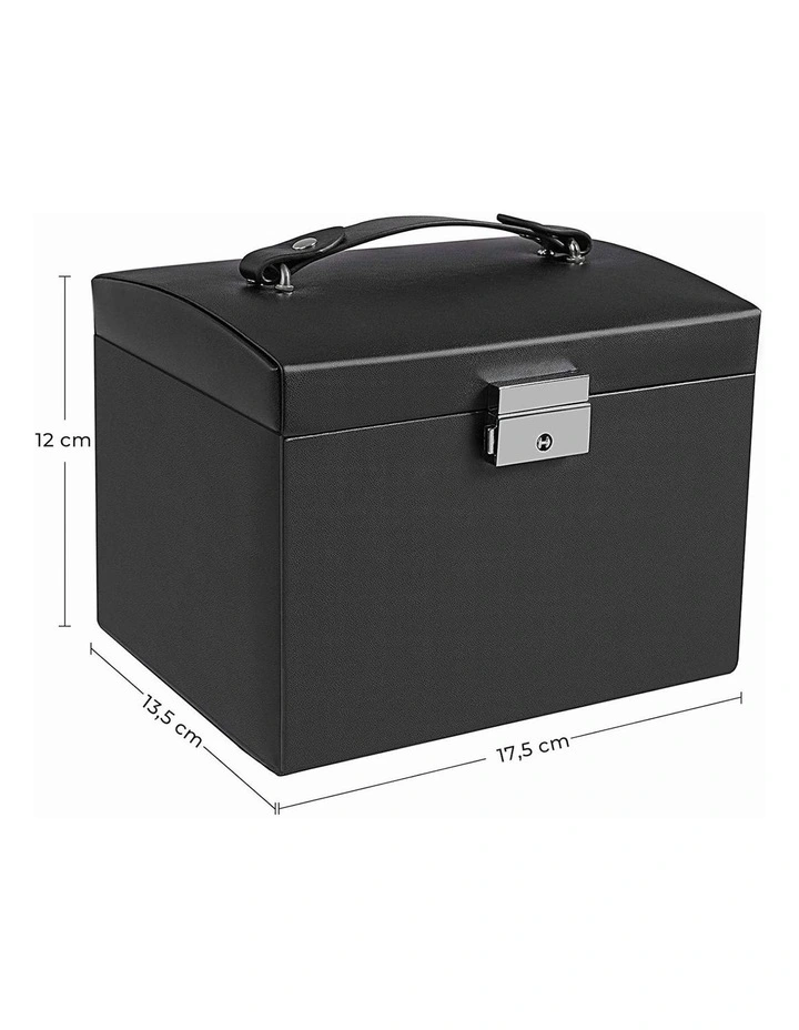 Songmics Lockable Jewellery Box Case With 2 Drawers And Mirror in Black