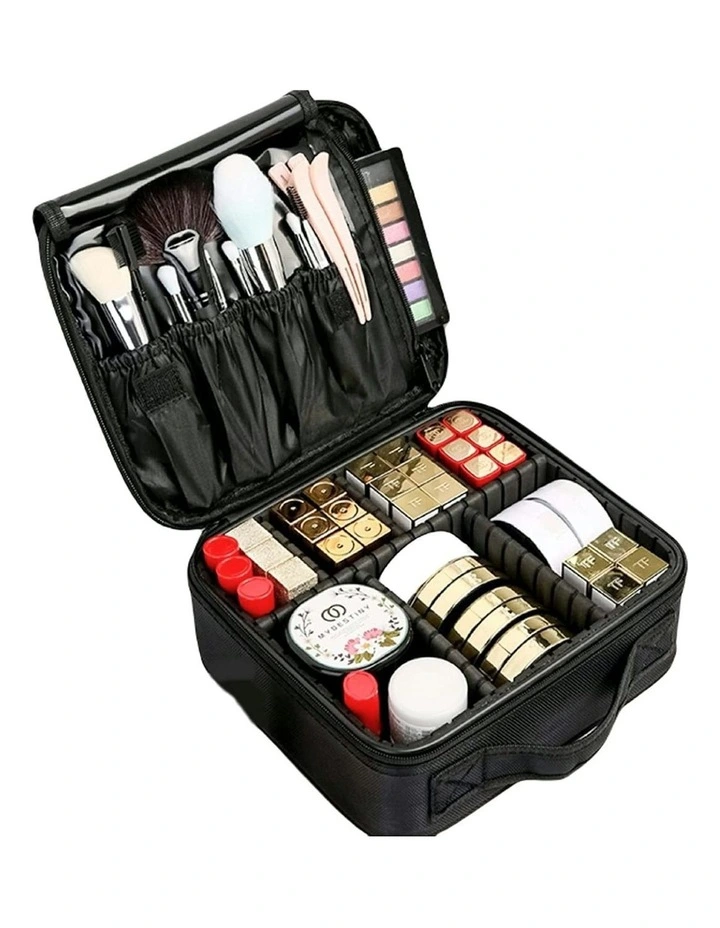 GOMINIMO Cosmetic Travel Makeup Storage Bag with Adjustable Dividers in