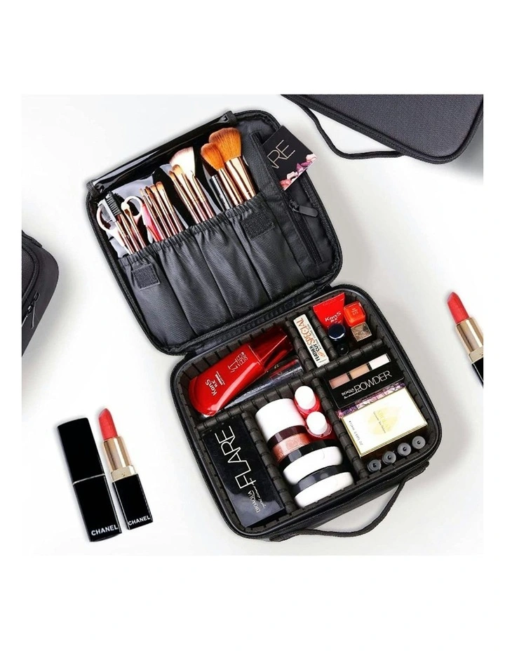 GOMINIMO Cosmetic Travel Makeup Storage Bag With Adjustable Dividers In