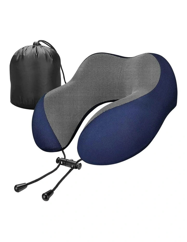 GOMINIMO Memory Foam Neck Pillow With 360Degree Head Support In Navy