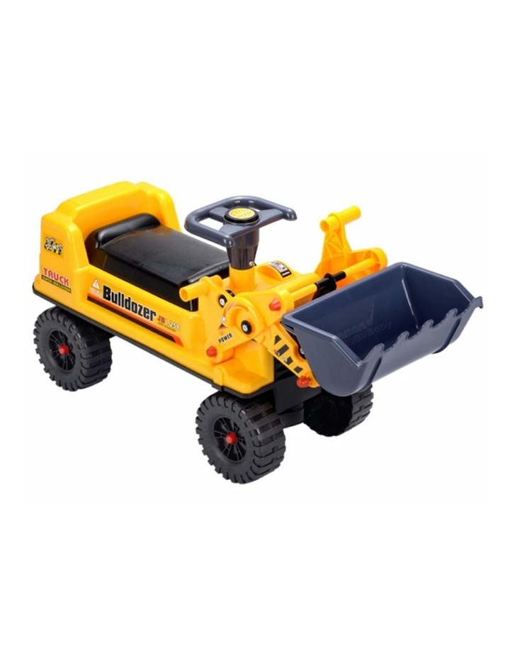 Ride On Bulldozer Digger Tractor Excavator Toy Car with Helmet Yellow