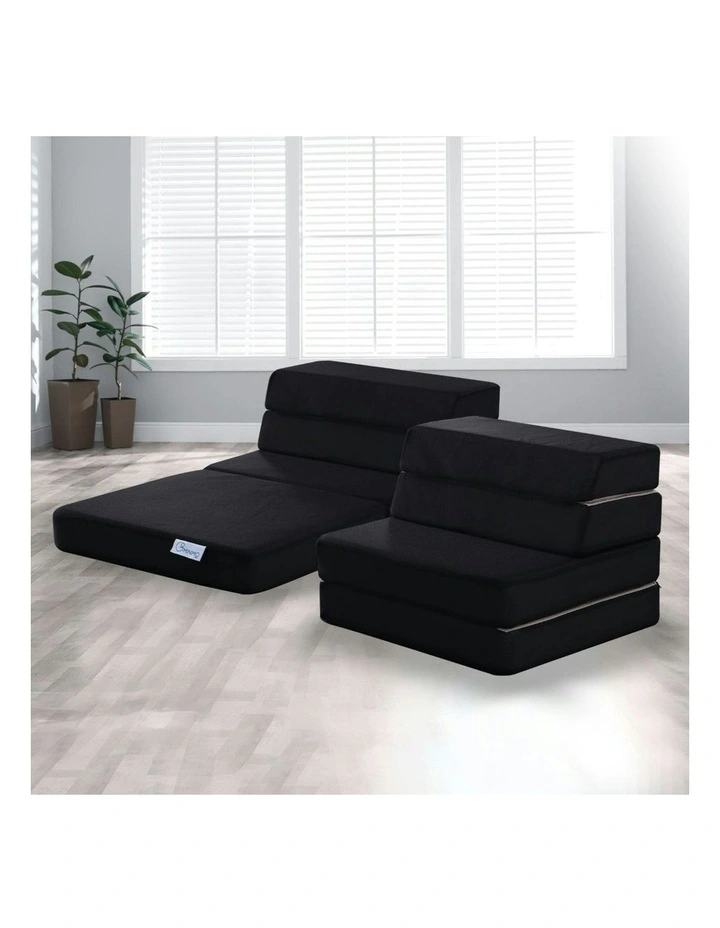 GOMINIMO Foldable Foam Mattress Single With Mesh Covers In Black MYER