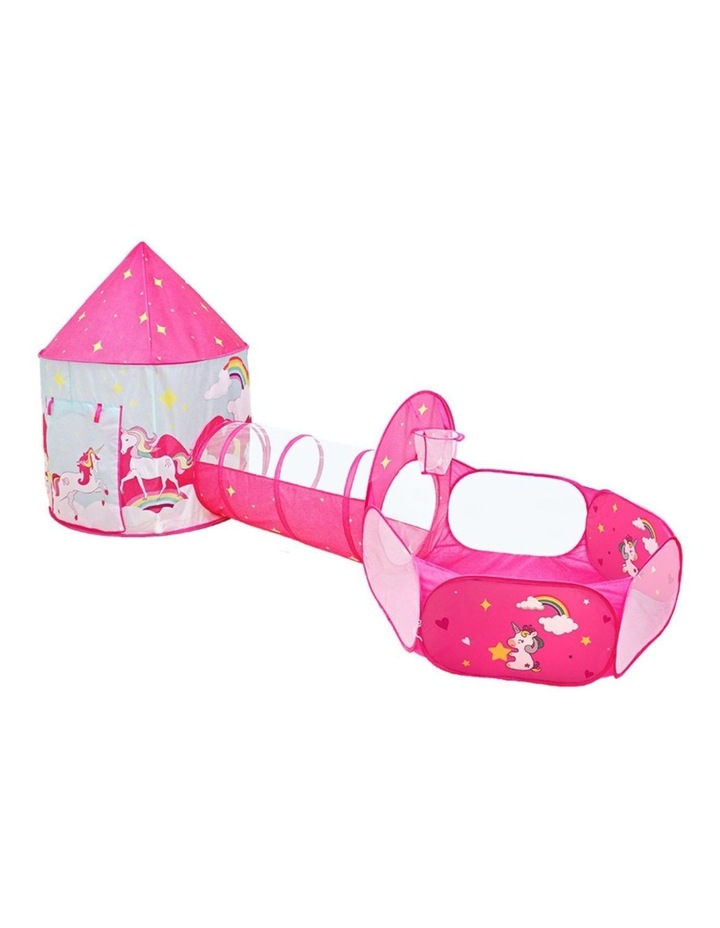 3 in 1 Unicorn Style Play Tent Pop-Up Playhouse in Multi Pink