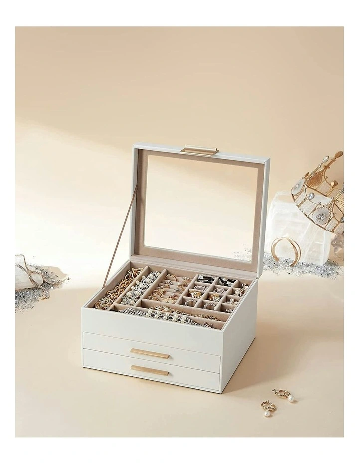 Songmics Jewelry Box 3Layer With 2 Drawers In Cloud White MYER