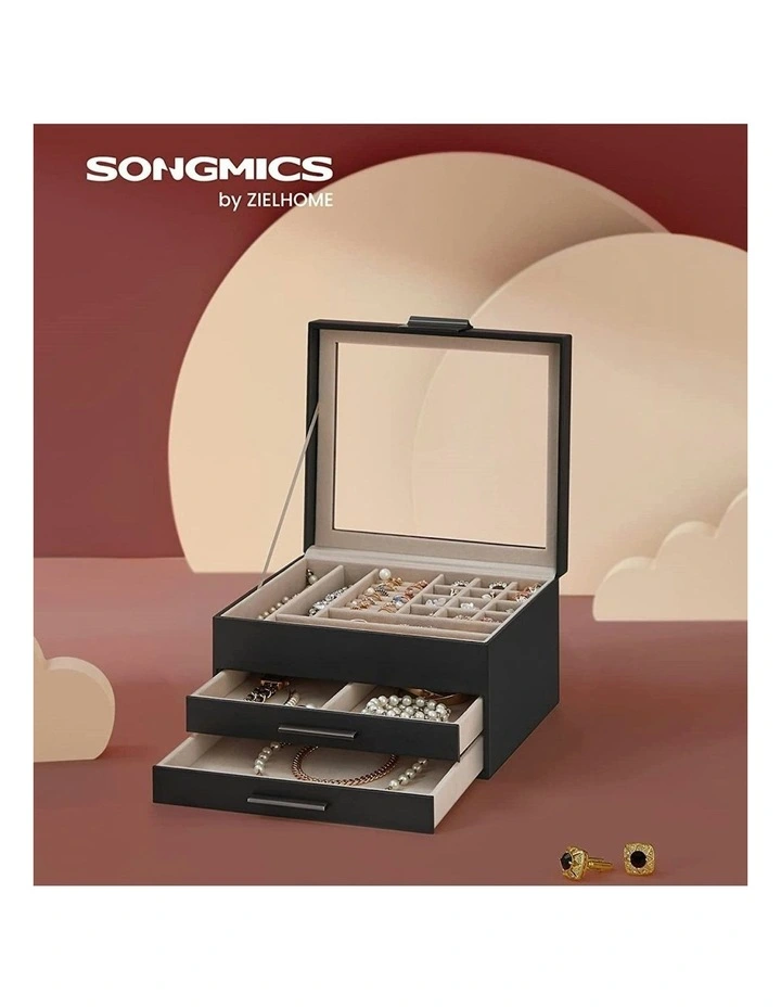 Songmics 3Layer With 2 Drawers Graphite Jewelry Box In Black MYER