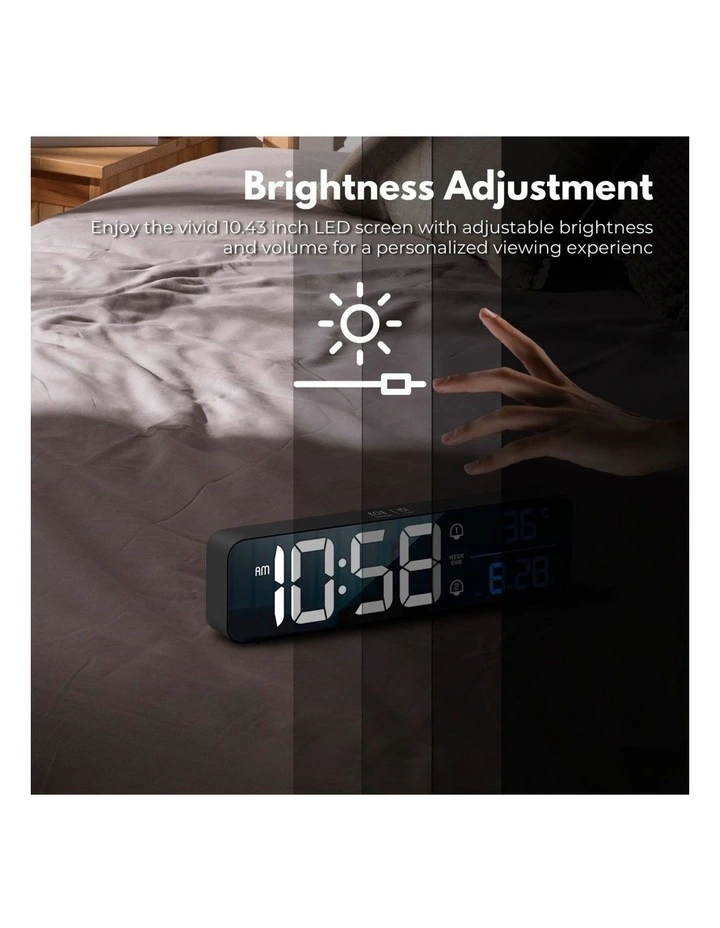 GOMINIMO Digital Bedside Snooze Alarm Clock Time Temperature Day/Night Desktop MYER