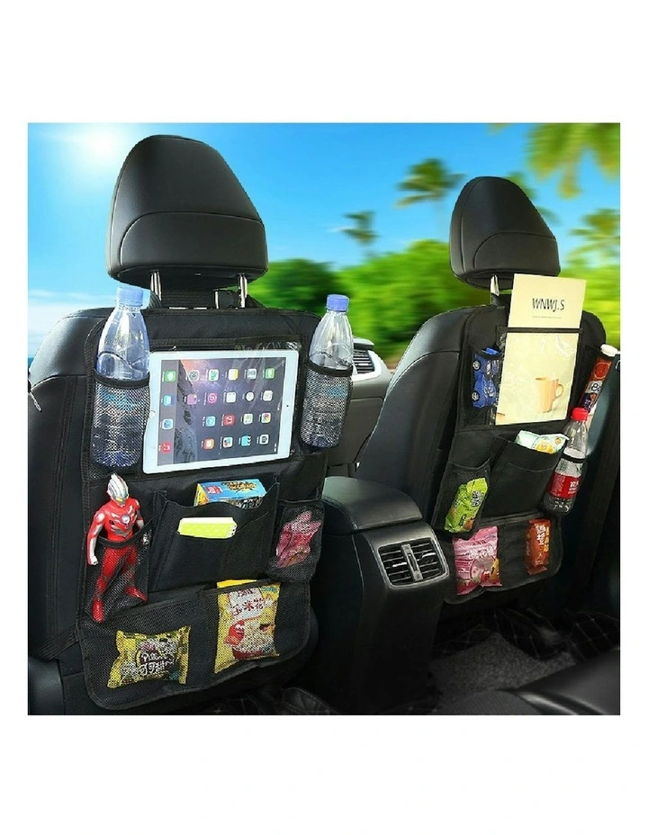 GOMINIMO Car Backseat Organizer For Kick Mat Screen 2 Pack In Black MYER