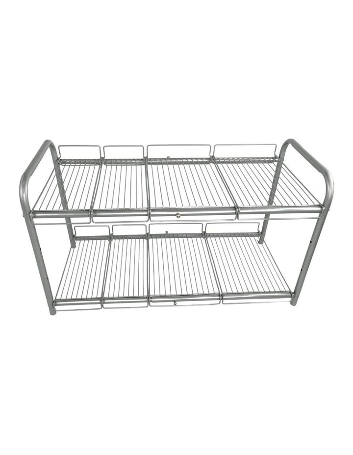 GOMINIMO 2 Tier Under Sink Expandable Shelf Organizer With Removable