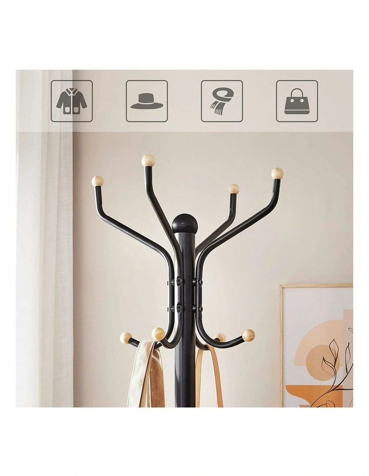 Songmics Metal Coat Rack Tall Hall Tree 182cm In Black MYER