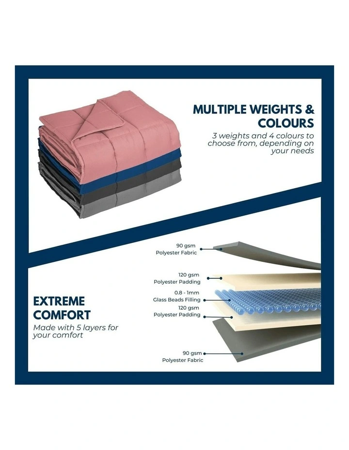 GOMINIMO Adults Gravity Heavy Relax Weighted Blanket 7kg In Light Pink