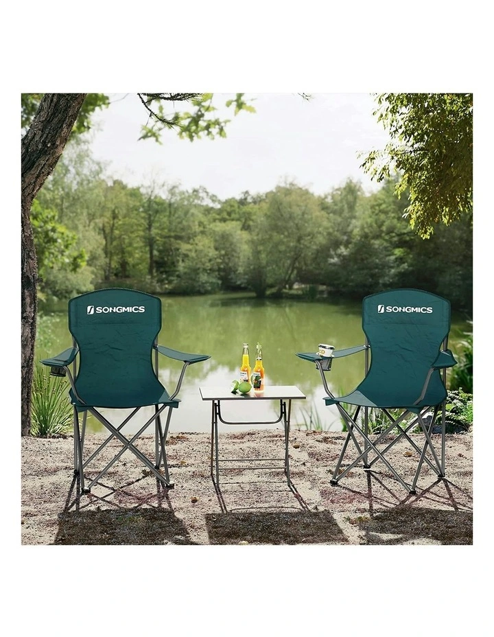 Songmics Portable Folding Camping Outdoor Fishing Hiking Beach Chairs Set Of 2 In Green MYER