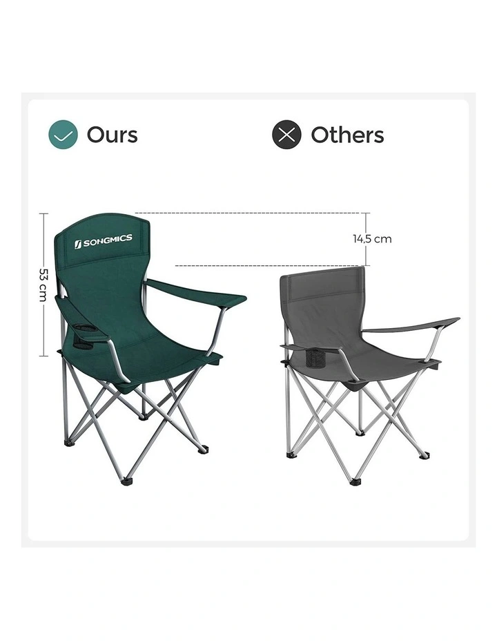 Songmics Portable Folding Camping Outdoor Fishing Hiking Beach Chairs Set Of 2 In Green MYER
