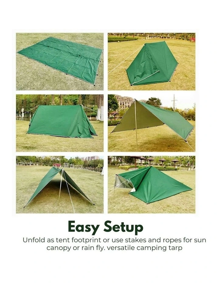 KILIROO Heavy Duty Waterproof Camping Canvas Tarp Tent Cover In Forest