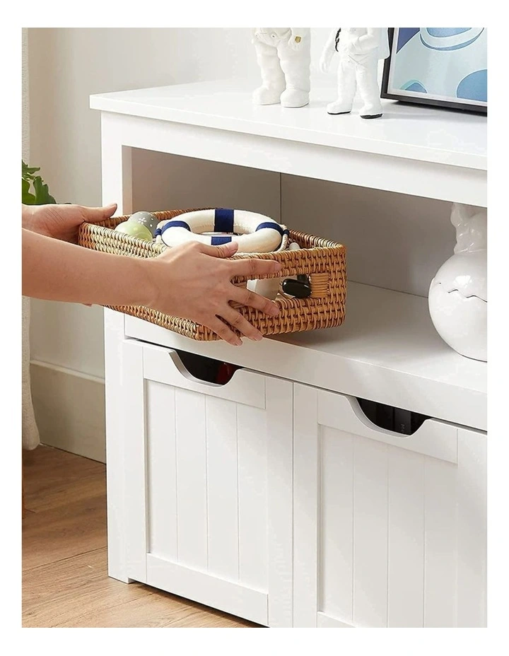 Storage Cabinet With Shelf 3 Drawers in White image 3