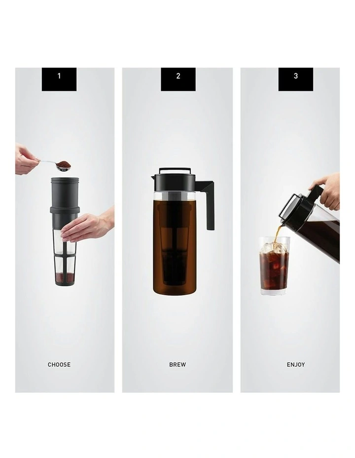 TAKEYA Cold Brew Coffee Maker 1800ml/61oz in Black MYER