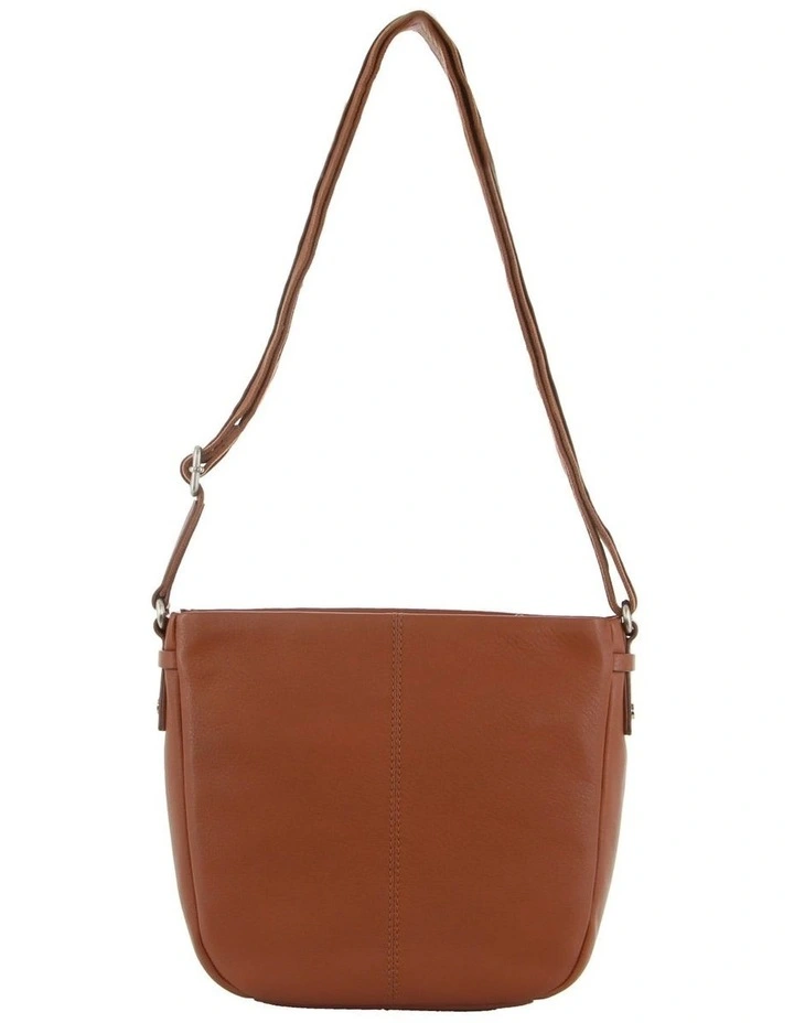 Leather Cross-Body Handbag in Tan image 4
