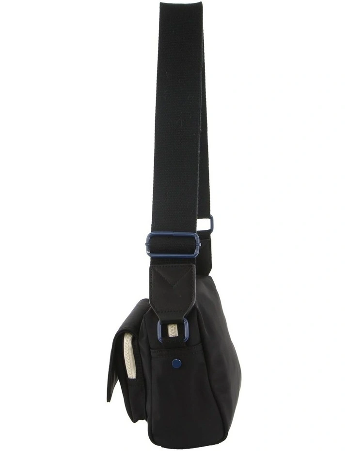 Nylon Travel Cross-Body Bag in Black image 3