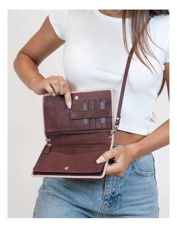 Leather Wallet/Organiser Bag in Blush image 2