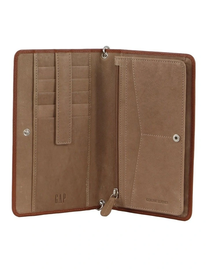 Leather Wallet/Organiser Bag in Tan image 2
