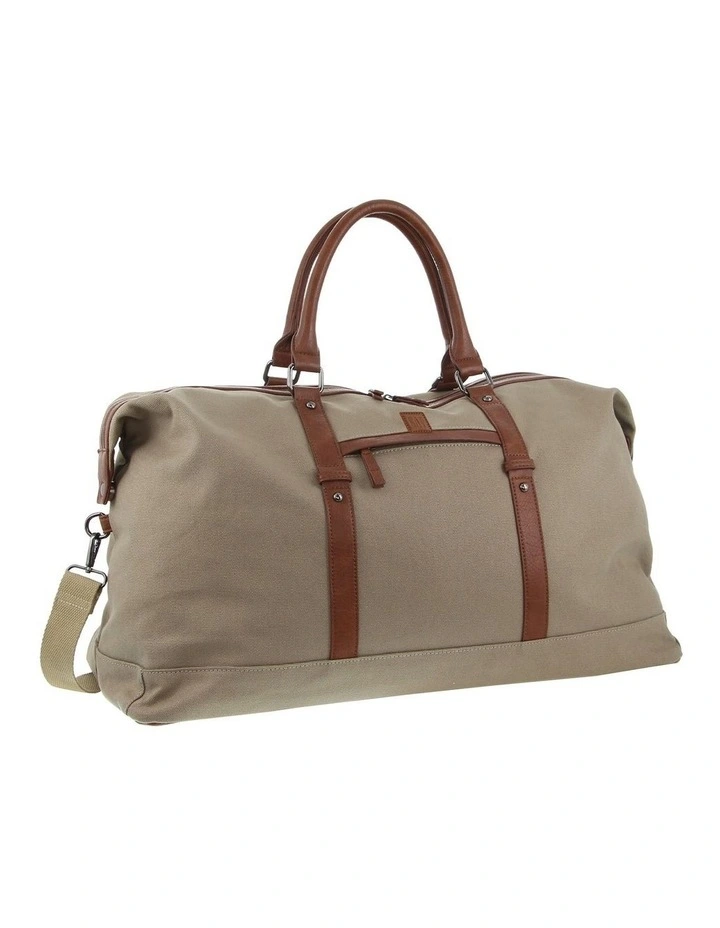 Canvas Overnighter in Khaki image 1