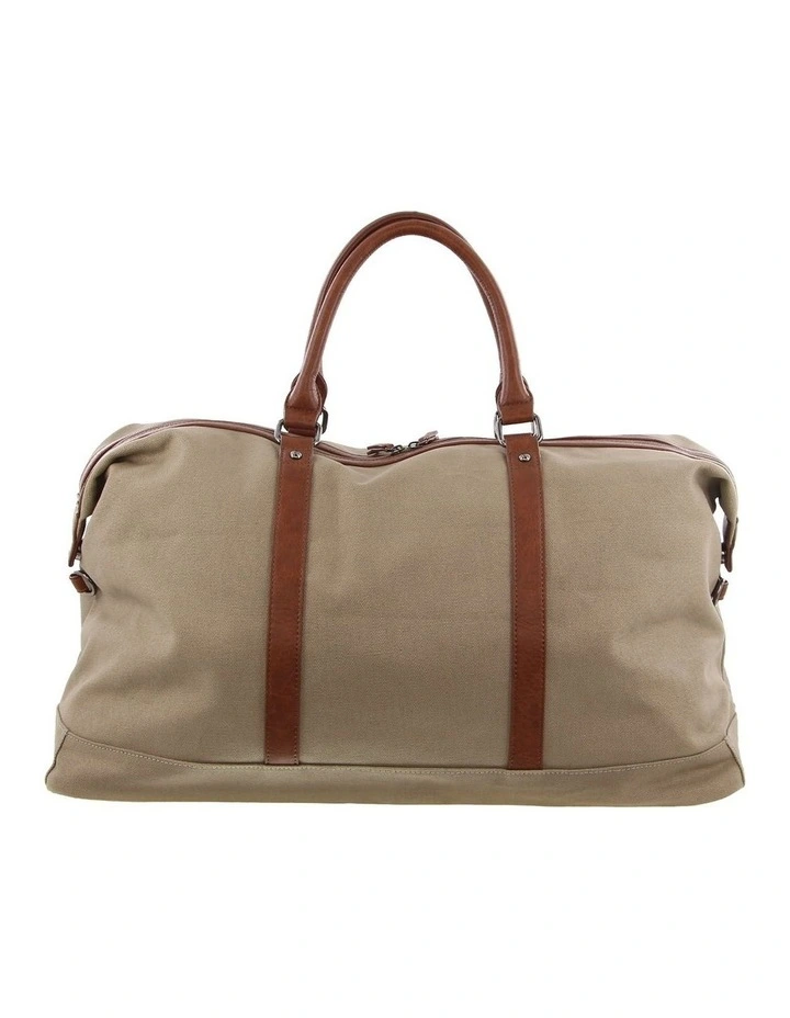Canvas Overnighter in Khaki image 3