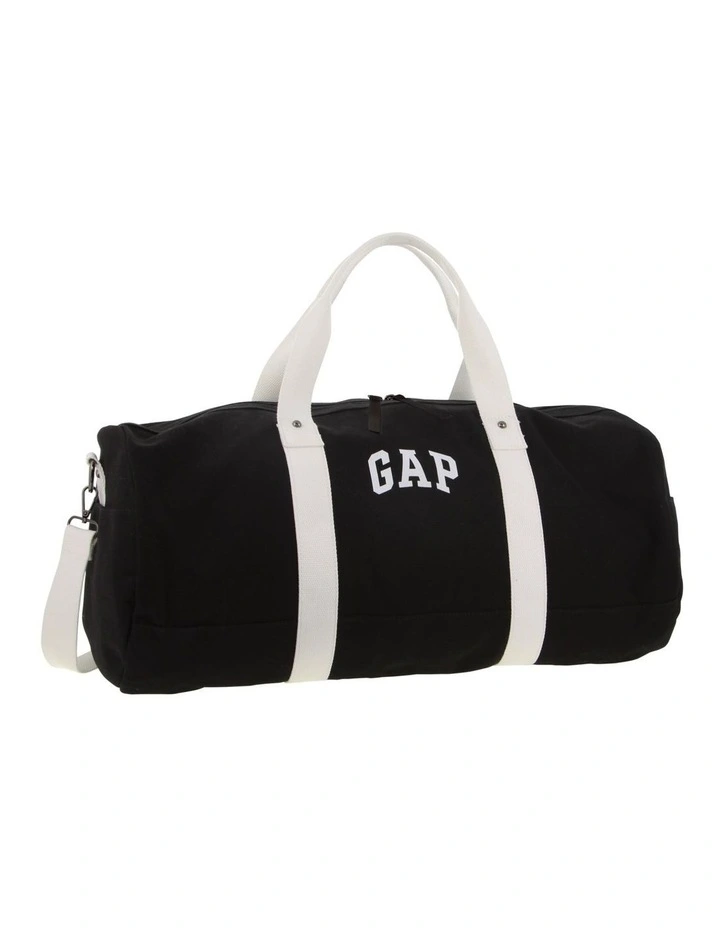 Canvas Overnighter/Barrell Bag in Black image 1