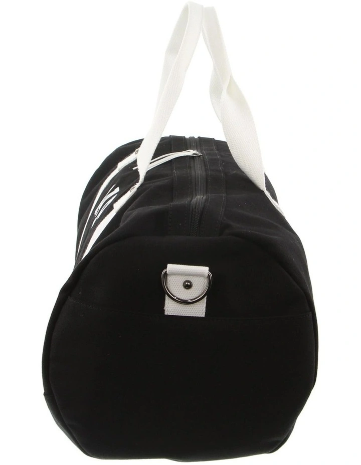 Canvas Overnighter/Barrell Bag in Black image 2
