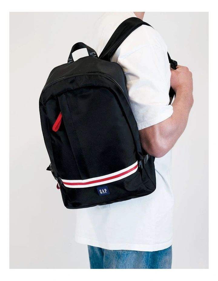 Nylon Travel Backpack in black image 2