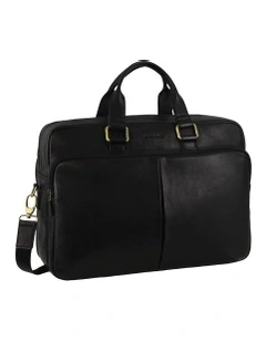 Leather Business Computer Bag in Black