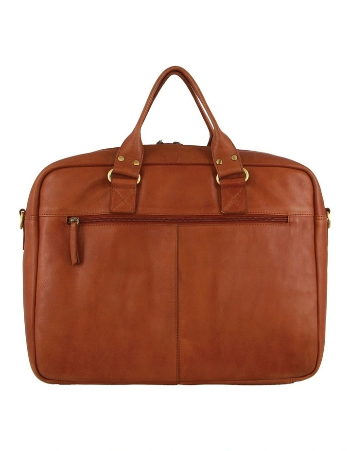 PIERRE CARDIN Italian Leather Computer Bag in Tan image 3