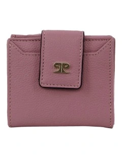 Leather Flip-Over Bi-Fold Wallet in Rose