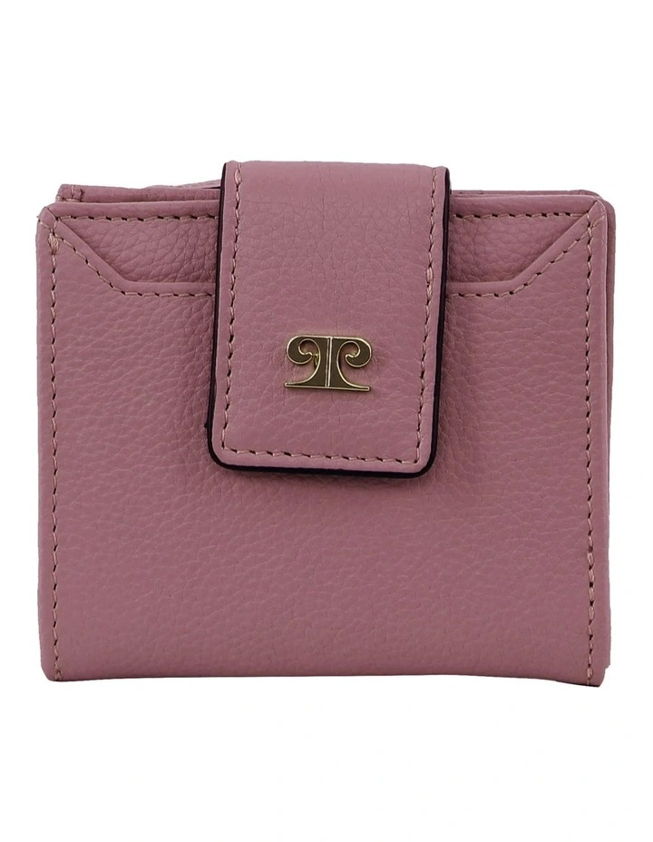 Leather Flip-Over Bi-Fold Wallet in Rose image 1