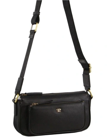 Leather Cross-Body Bag in Black
