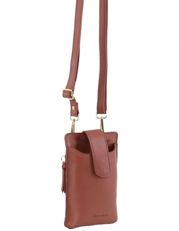 Leather Phone Bag in Brown
