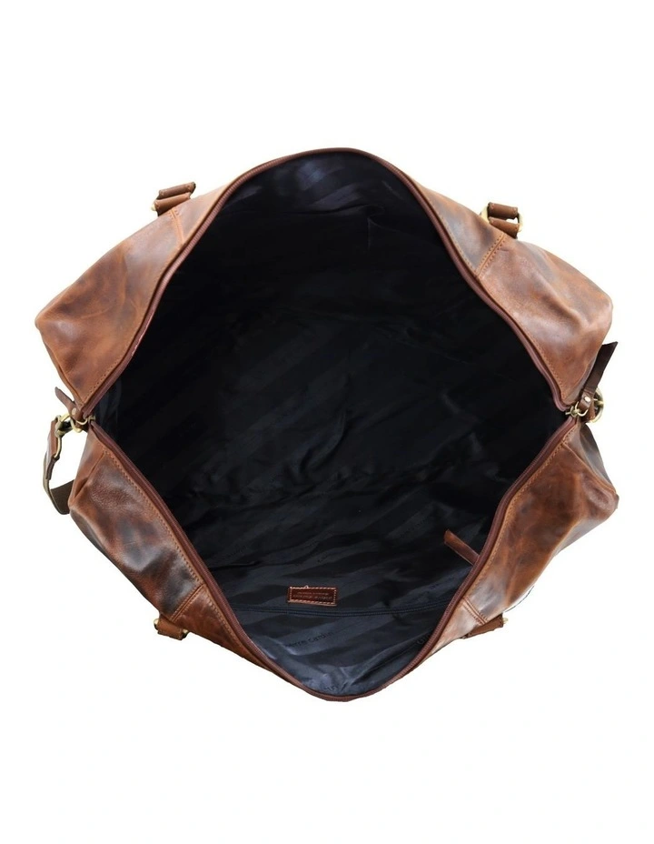 Smooth Leather Overnight Bag in Cognac image 2