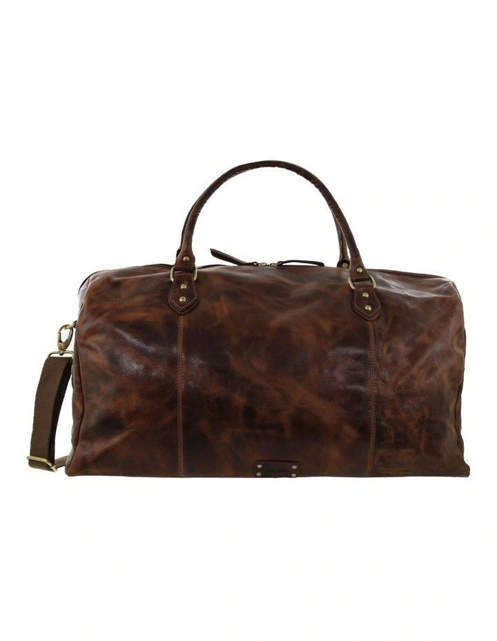Smooth Leather Overnight Bag in Cognac image 3