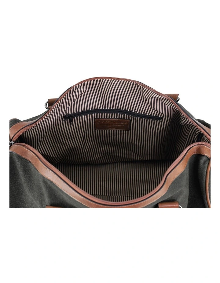 Canvas Overnight Duffle Bag in Black image 2